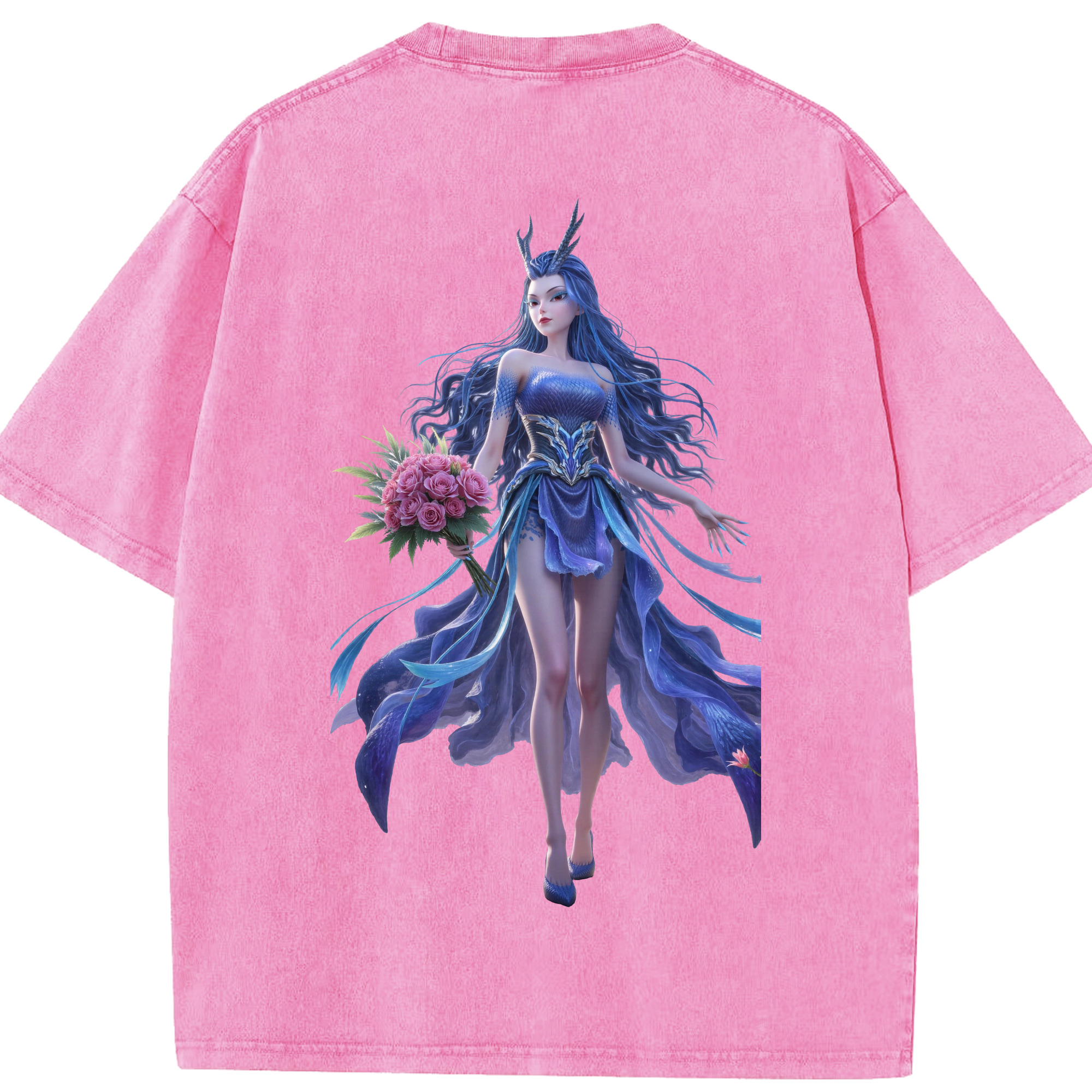 （画像用） Ne Zha 2 ナタ 魔童の大暴れ 綿100% ヴィンテージ風 半袖Tシャツ（背面プリント）